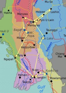 2014 Myanmar Reiseroute